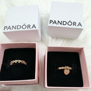 Set of two Pandora rings, rose gold